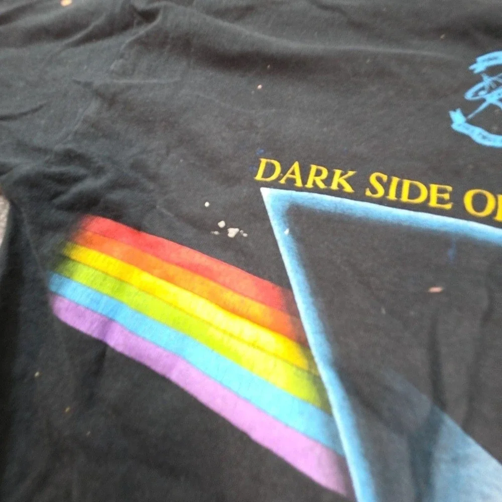 Gildan Shirt Kids Medium Black Pink Floyd Dark Side Of The Moon Graphic Tee